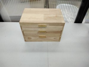 Natural Wood Jewelry Box �� 2 Drawers, Necklace Hooks & Ring Rolls �� Brass-Tone Hardware �� New