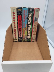 VHS Lot of 5 Sports Bloopers Tapes - Super Crashes, Track Freaks II, Pro Bloopers