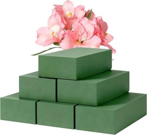 6 Pack 5.5L x 3.1W x 1.6H Floral Foam Blocks, Styrofoam for Planters  Dry & Wet, Green Florist Foam for Fresh & Artificial Flowers Arrangements, Indoor Outdoor, for Wedding Home Garden Succulents