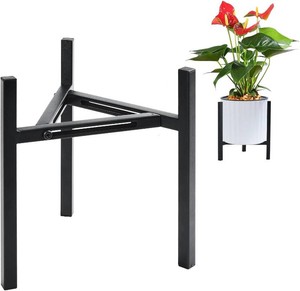 Adjustable Metal Plant Stand Indoor Outdoor , Heavy Duty pot holders with Rust-Proof Design for 8-12 Inch Pots 1 or 2 Pcs Option Black for Home Garden Corner Decor(Pot & Plant Not Included) (2PCS)
