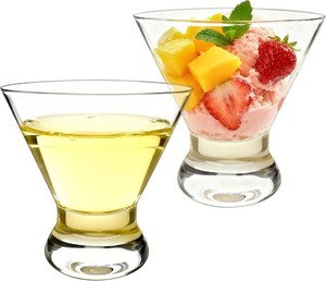 XZZWLL Martini Glasses Set of 2, Crystal Clear with Thick Base Stemless Cocktail Glasses for Margarita, Espresso Martini, Manhattan and Dishwasher Safe, 8 oz