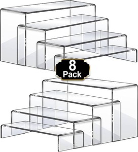 $23 Aheroi Acrylic Risers Display Stands, Acrylic Stands for Display 8Pcs 2Set  Clear Acrylic Display Risers,Display Shelf for Decor,Dessert Table Risers for Display, Cupcake food cake Stand(7L8L9L)
