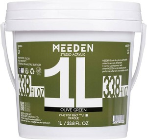 $21 MEEDEN Olive Green Acrylic Paint 1L 33.8oz Heavy Body Gloss - Thick Art Paints for Canvas Crafts Painting
