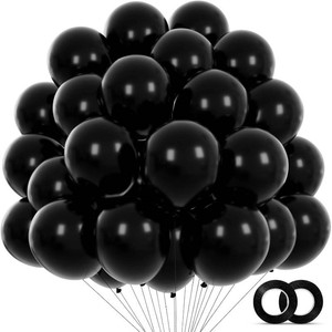 Black Balloons 110Pcs, 5 Inch Small Black Latex Party Balloons, Mini Thick Black Birthday Balloons for Wedding Baby Shower Decorations.