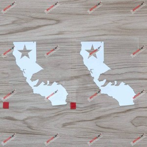 (2) 4 California Bear Decal Sticker Map Outline Republic Cali Car Vinyl White sda1