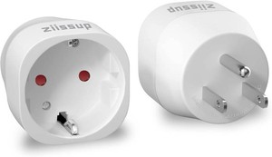 European to USA Plug Adapter, EU to US Plug Adapter, Europe to USA Travel Converter for Most of Europe EU Spain France Type CEF Plugs to US Power Adapter, 1-Pack. White