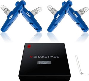 CNC 2 Pairs Bicycle V-Brake Pads, Bike 55mm V Brake Blocks Set, Cantilever Brake Pads Shoes for Mountain Road MTB Kids Childrens Cycle Bike Rim.