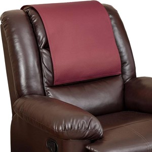 Non Slip Recliner Headrest Protector Washable Faux Leather Headrest Covers for Recliner Chair Waterproof Couch Head Rest Covers for Sofa,Furniture,Office Chair,Theater Seat (Burgundy)