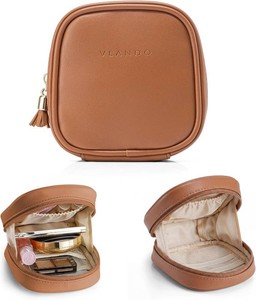 VLANDO Small Make up Bag,Mini Water-Resistant Pouch with Pockets  Stores Lipstick,Small Toiletries,Gift for Women,Ideal for Purse,Commute,Travel