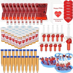 $31 123 Pcs Nurse Graduation Party Supplies Set, Iv Blood Bag for Drink Dram Pill Bottles Test Tube Syringe Kidney Basin for Nurse Week Bsn Rn Lpn School College Nursing Graduation Party Favors Decoration