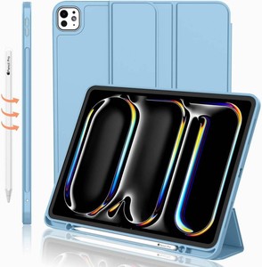 iMieet iPad Pro 13 Inch Case (M5M4) 20252024 with Pencil Holder, Trifold Stand Smart Case with Soft TPU Back, Auto WakeSleep (Azure Blue)