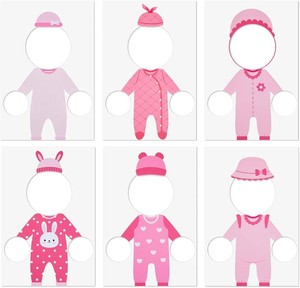$34 6 Set Baby Girl Shower Games Feed The Baby, Feed Me Games with 6 Pcs Kt Boards and 6 Pcs Eye Patches for Funny Shower Party Gender Reveal Activities Supplies(Pink)