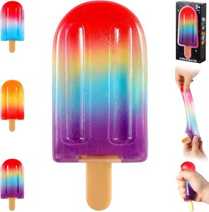 Popsicle Squishy Sugar Ice Cream Squishies Squeeze Toys  slow rising texture,leakproof structure, soft tactile feel for kids teens adults travel,office study & summer classroom prize