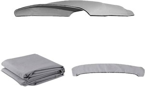 $96 Bimini Top Replacement Canvas Cover 4 Bow Bimini Top Replacement Cover for Boat with Storage Boot,600D Anti-UV Waterproof Bimini Top Canopy Without Frame (Light Grey, 4 Bow 8L x 54 H x 91-96 W)