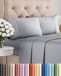 $32 King Size 4 Piece Sheet Set - Breathable & Cooling Sheets - Steel Blue  Hotel Luxury Bed Sheets for Women & Men, Deep Pockets, Easy-Fit, Extra Soft and Wrinkle Free Sheets, Oeko-Tex Bed Sheet Set