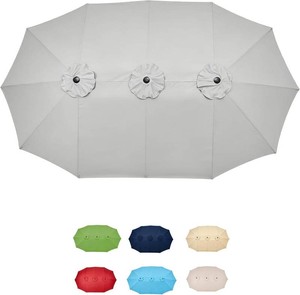$50 15ft Double Sided Patio Umbrella Replacement Canopy, 12 Ribs Umbrella Replacement Top Cover, Frame Not Included