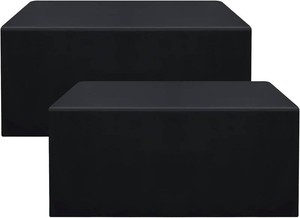$27 Smiry 2 Packs Fitted Black Tablecloths, 6 Foot Rectangle Polyester Fabric Table Cloths, Washable Table Cover for Trade Show, Craft Show, Parties, Birthday, Wedding, 72 x 30 Inch