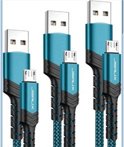 JSAUX Micro USB Charger Cable 3-Pack, USB A Cord, 3.36.610FT-Green