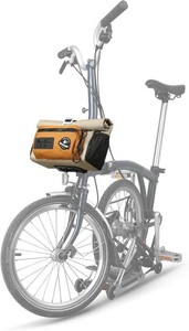 $30 Rhinowalk Handlebar Bag for Brompton Folding Bike Waterproof 2-in-1 Shoulder Bag Quick-Release Mount, MOLLE System, 4L Roll-Top Front Bag (Beige)