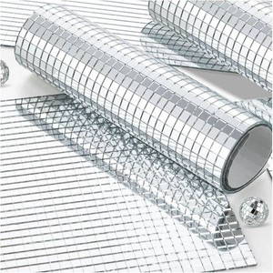 10800pcs 5 x 5mm Silvery Self-Adhesive Square Mirror Mosaic Tiles  Self-Adhesive, Disco Tile, Square Mirror Tiles, for Disco 4D Ball Stickers, DIY Craft Party Decoration