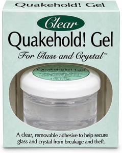 Quakehold 22111 Gel for Glass and Crystal, Clear, 4oz  Clear Earthquake Gel for Glass, Crystal, Collectibles & Figurines, Removable Museum Gel Helps Prevent Tipping & Breakage
