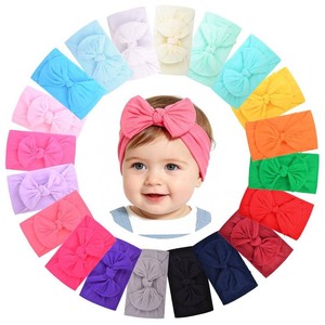 jollybows 20pcs Baby Girls Nylon Headbands Turban Hair Bows  Hair Band Elastic Hair Accessories for Kids Toddlers Infants Newborn