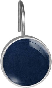 Navy Blue Shower Curtain Hooks Set of 12  Solid Color Bathroom Decor Rustproof Metal Decorative Shower Hooks Rings for Curtains Rods