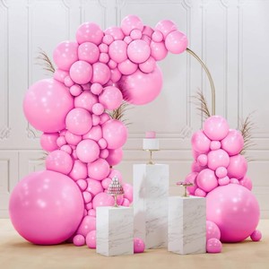 PartyWoo Pink Balloons 100pcs Matte Pink Color 36 18 12 10 5 Inch  36 18 12 10 5 Inch for Baby Shower Gender Reveal Princess Bachelorette Engagement Birthday Party Decorations Pink-Y11