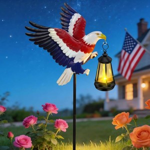 $24 Solar Lights Outdoor 29.9in Metal Eagle with Solar Lights Garden Stakes  America Eagle Garden Decor 250th Anniversary,Waterproof Solar Decorative Lights for Outside Yard Art Patio Porch Lawn