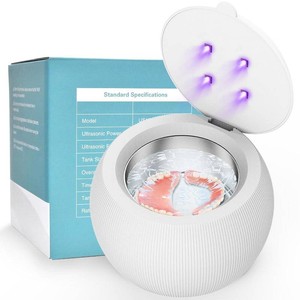 $39 Voraiya Ultrasonic UV Cleaner for Dentures, Aligner, Retainer, Whitening Trays, Night Dental Mouth Guard, Toothbrush Head, Ultrasonic Jewelry Cleaner Machine for all dental Appliances, Diamon (White)