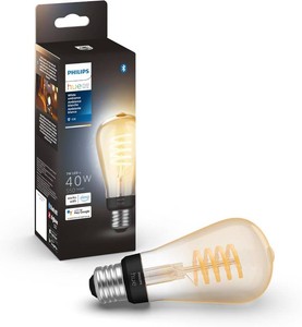 $50 Philips Hue 7W ST19 White Ambiance LED Smart Vintage Edison Filament Bulb, Warm - Pack of 1 - E26 - Control with App - Compatible with Alexa, Google Assistant and Apple HomeKit