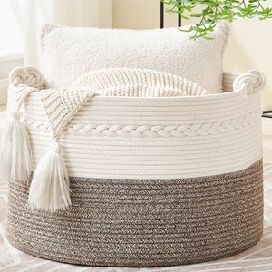 $24 KAKAMAY Large Blanket Basket (20x13),Woven Baskets for storage Baby Laundry Hamper