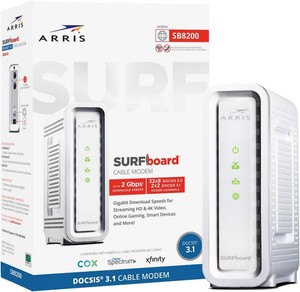$130 ARRIS SURFboard SB8200 DOCSIS 3.1 Cable Modem  Up to 1 Gbps Plans
