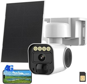 $27 4G LTE Cellular Security Camera Solar Security Cameras Wireless Outdoor No WiFi Security Camera 247 Recording,2K Color Night Vision,2-Way Talk,Cloud & SD Card Storage,IP65,Built-in SIM Card