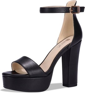$38 IDIFU Womens Platform Chunky High Heel Sexy Sandals Ankle Strap Open Toe Heeled Shoes for Wedding Party Evening Size 6
