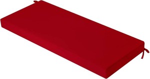 $30 idee-home Outdoor Bench Cushion Waterproof  Bench Cushions for Outdoor Furniture, Patio Porch Swing Replacement Seat Pad with Ties for Garden Backyard 48 x 18 In Red