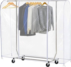 $22 Ruibo Clear Garment Rack Cover Dustproof Clothes Rack Cover with 2 Durable ZipperClothing Waterproof Protector (L71x20x60 inch)