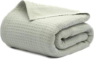 $48 Salt Earth 100% Cotton Waffle Blanket Queen Size for Bed, Lightweight Breathable Soft for Summer, Premium Aesthetic Waffle Weave Blanket for Home D cor & Gifts for Women, 90 x 92