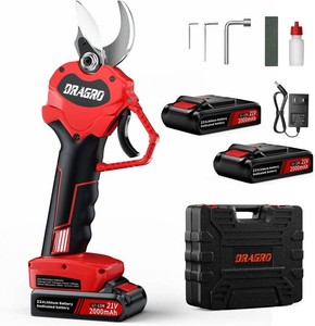 $70 Upgraded Electric Pruning Shears Professional Cordless Electric Pruning Battery Powered, Tree Branch Pruner with 2 PCS Rechargeable 2 Ah Lithium Battery - 30mm (1.2inch) Cutting Diameter