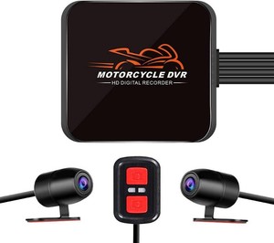 $90 VSYSTO WiFi Motorcycle Dash Cam, 2 Channels 130  Wide Angle Lens Starlight Night Vision Front & Rear HD 1080P Camera Motorbike DVR System, G-Sensor, Loop Recording (Black-D6L)
