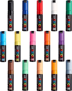 $70 Posca Paint Markers Set of 15 Complete Color Range of 7M Broad Bullet Markers with Reversible Tips Marker Set of Acrylic Paint Pens Pens for Art Supplies Fabric Paint