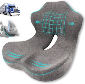 $34 Seat Cushion, Memory Foam Truck Seat Cushion, L-Shaped Ergonomic Design Chair Cushion with Lumbar Support for Back Pressure Relief, for Long Sitting Office Worker and Truck Drivers