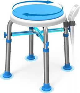 $42 Loyoda Swivel Shower Chair for Inside Tub with Reinforced Crossing Bar  Adjustable-Height Shower Chair, Tool-Free Assembly   Holds up to 350 lbs, Great for In-Shower Use, FSAHSA Eligible