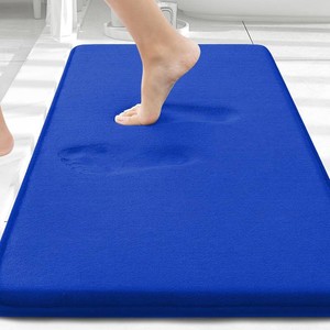 $22 Smiry Memory Foam Bath Mat 30x20, Extra Soft and Absorbent Bathroom Mats, Non Slip Washable Carpet for Floor, Shower and Tub, Royal Blue