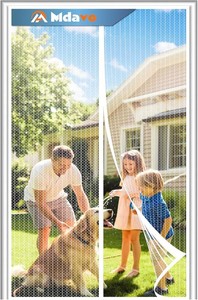 $29 Magnetic Screen Door Screen Door Mesh Keep Bugs Out, Heavy-Duty Mesh Curtain,Pet and Kid Friendly, Works with Front Doors, Sliding Doors 38x82 Inch White