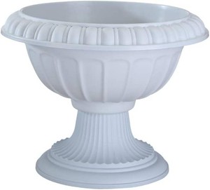 $26 JOEN 10 Inch Traditional Plastic Urn Planter IndoorOutdoor -2 Pack (White)