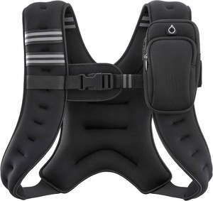 $23 ZELUS Weighted Vest, 6lb8lb12lb16lb20lb25lb30lb Weight Vest with Reflective Stripe for Workout, Strength Training, Running, Fitness, Muscle Building, Weight Loss, Weightlifting