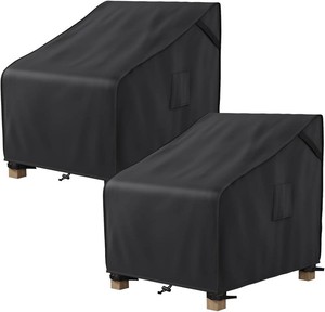 $36 MR. COVER Patio Furniture Covers Waterproof, Outdoor Chair Covers for Rocking Chair, Fits up to 32W x 37D x 36H Inches, Ventilated Air Vents and Convenient Handles Included, Black, 2 Pack