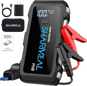 $33 Sharmeal Jump Starter 7000A, 12V Car Battery Jump Starter with USB Quick Charge (Up to All Gas or 12.0L Diesel Engine), Battery Booster with 3 Modes Flashlight and Jumper Cable