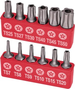 Torx Plus 5-Point Tamper-Proof Security Bits - 12Pc Torx Star 5 Point, Security Tamper Proof, Driver Bit Set TS7,8,9,10,15,20,25,27,30,40,45,50 Multifunction DamageShear Resistant Torque Kit
